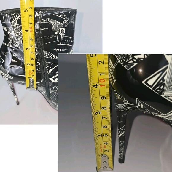 Christian Louboutin So Kate 100 Graffiti Patented Ankle Bootie Black White 35.5 - Picture 14 of 15